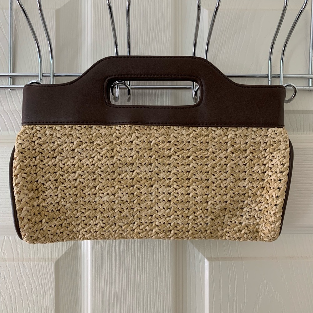Ann Taylor Loft Brown Straw Clutch